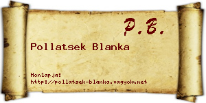 Pollatsek Blanka névjegykártya